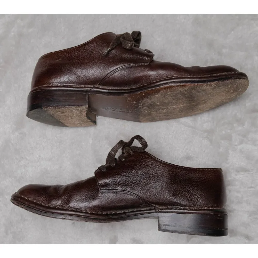 John Varvatos Dark Brown Leather Oxfords Derby Lace Up Shoes Mens 7.5